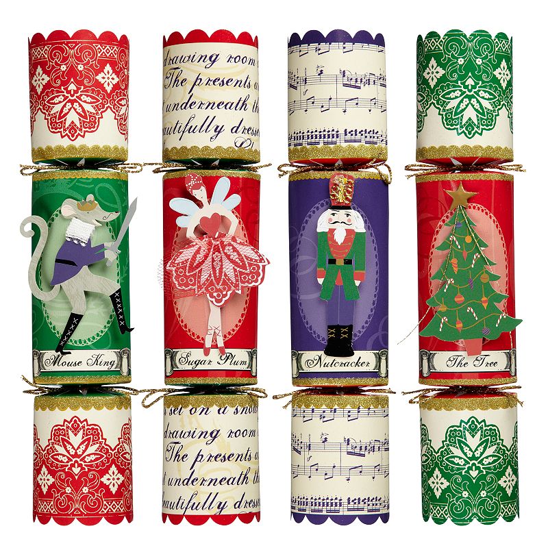 6 Red and Green 14” Crackers with Party Hat Eco Crackers as Christmas Table Gifts or Crackers for Christmas Tree Quote and Deluxe Gift Inside Each Joke 6 Christmas Crackers