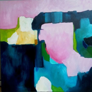 Abstract print 'Pink Champagne' $65 - Sarina Diakos Art