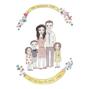 Jesses Mess custom family portrait AU$180 - Etsy