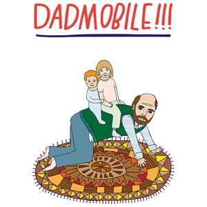 Father's Day Dadmobile card $5.45 by Able and Game on Etsy