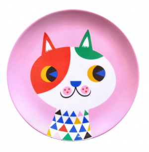 Helen Dardik Cat Melanine Plate, $13.94, from Little Citizens Boutique.