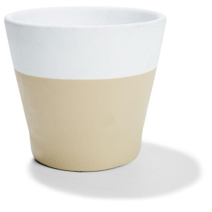 18cm Dipped Pot - White