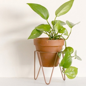 Wirely copper metal wire plant stand $50 - Etsy