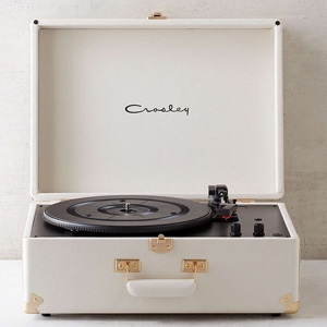 Crosley X UO AV Room White Portable USB Vinyl Record Player, $169, from Urban Outfitters.