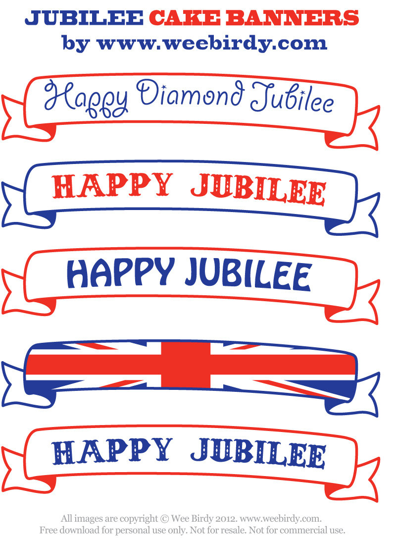 Wee Birdy free printable Jubilee cake banners