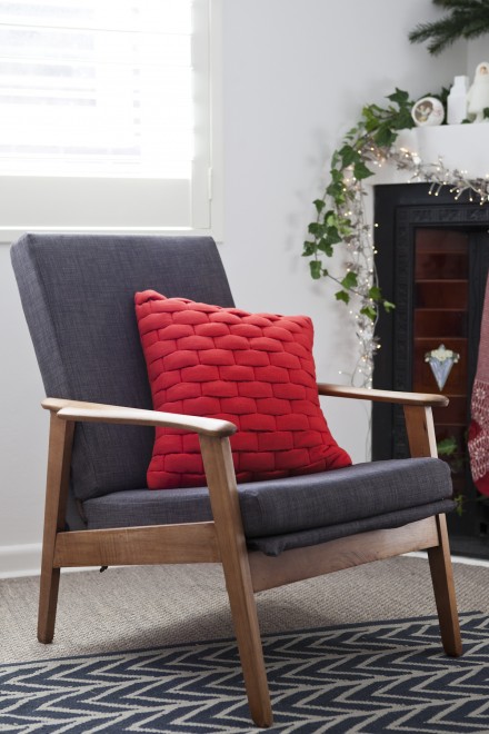 Vintage chair with Freedom cushion via WeeBirdy.com