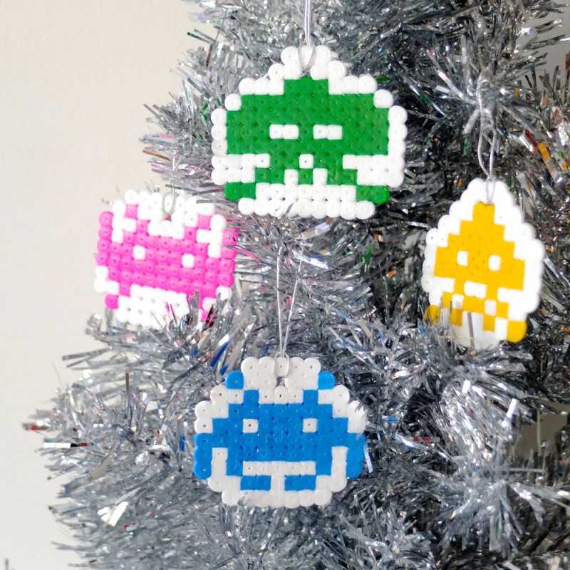 Crafttuts+ Space Invaders Christmas Decorations Tutorial via WeeBirdy.com