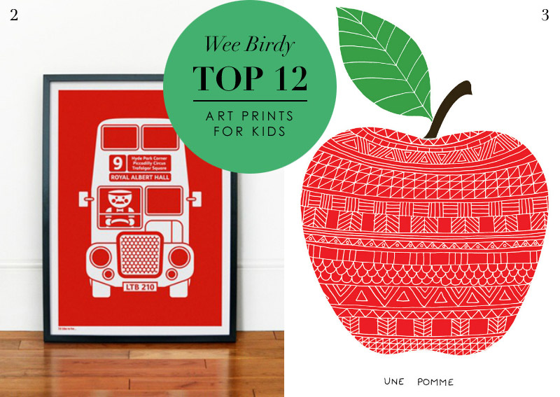 Top 12 Affordable Children's Art Prints via WeeBirdy.com