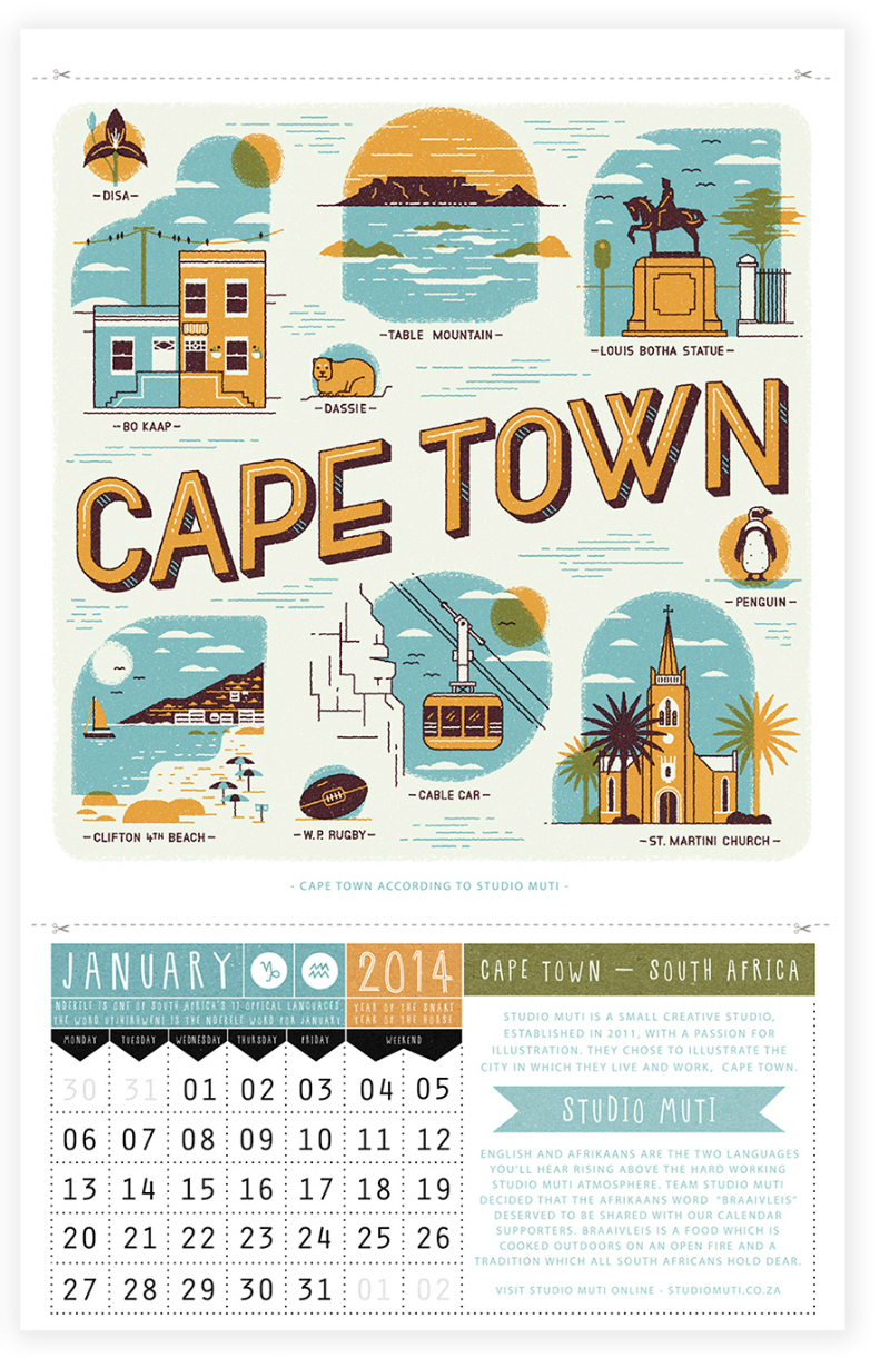 Capetown from Ask Alice Calendar 2014-Jan