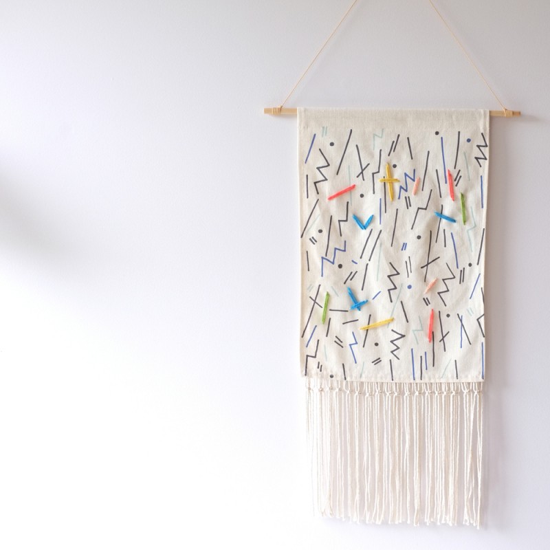 Memphis stick wallhanging by Stampel via Wee Birdy