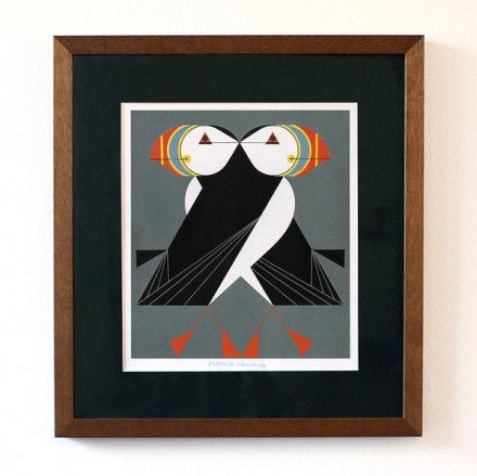 Charley Harper Puffin Passing via WeeBirdy.com