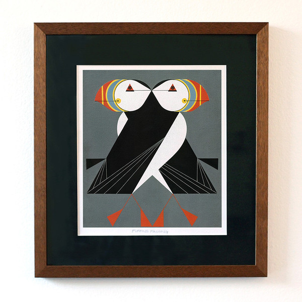 Charley Harper Puffin Passing via WeeBirdy.com