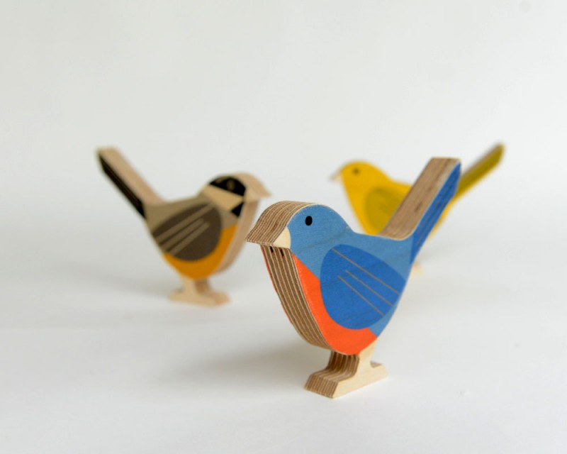 Modern Wood Bird by Studioliscious via WeeBirdy.com