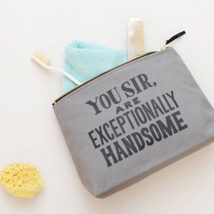 You Sire, Are Exceptionally Handsome wash bag by Alphabet Bags via WeeBirdy.com