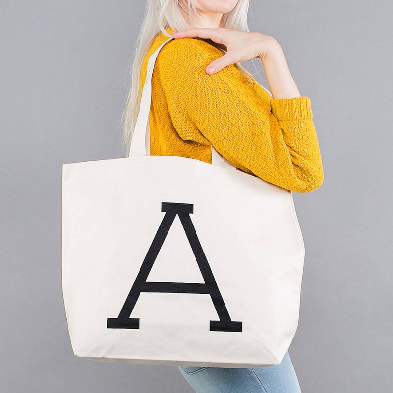 Initial Big Canvas Bag, by Alphabet Bags, via WeeBirdy.com