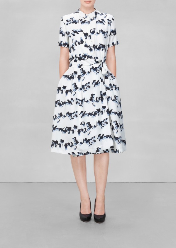 A-line silk dress in white print, £95 from & OTHER STORIES, via WeeBirdy.com
