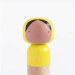 YELLOW KOKESHI DOLL via WeeBirdy.com