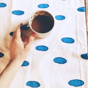 Cotton Tea Towel - Cobalt Blue Brush Strokes via WeeBirdy.com