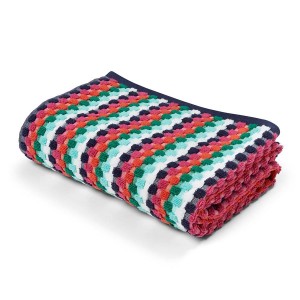Mosaic textured bath towel in citrus, $12, from Kmart.