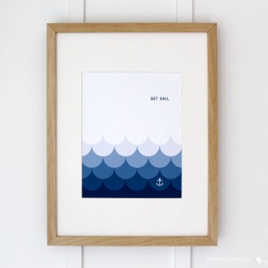 Set Sail Nautical Art Print via WeeBirdy.com