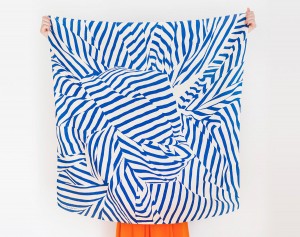 Stripe furoshiki (navy) Japanese eco wrapping textile/scarf, handmade in Japan via WeeBirdy.com