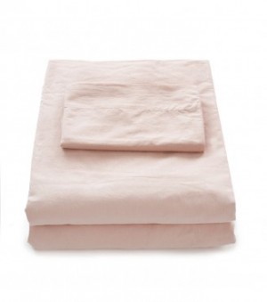 Gorman pink linen sheet set via WeeBirdy.com
