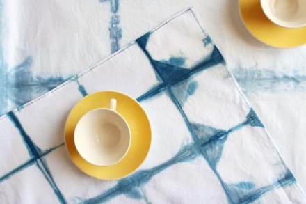 Shibori for Beginners: Indigo grid tablecloth tutorial