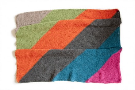 DIY Knitting Pattern: Block colour cotton baby blanket via Tuts+