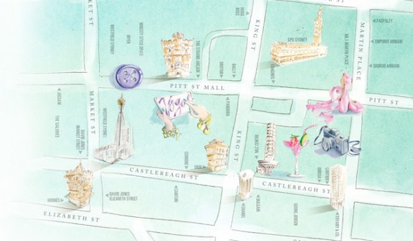 Map of Vogue Fashion's Night Out Sydney