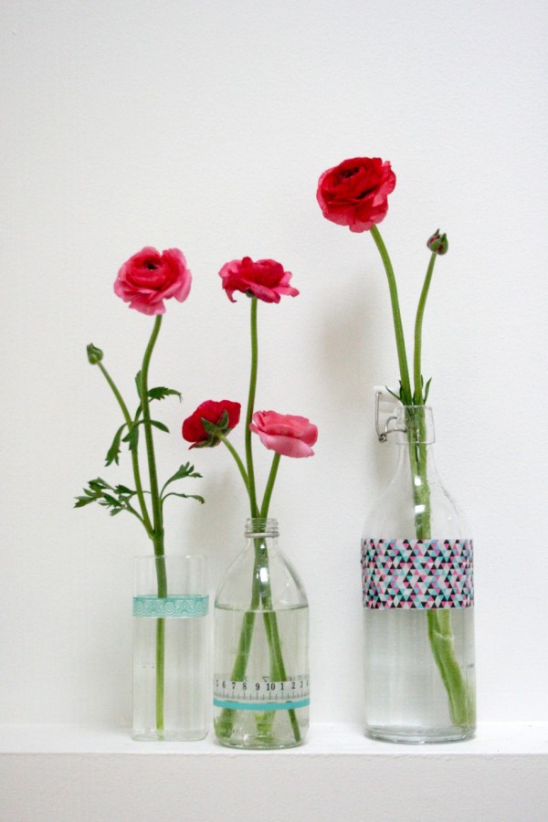 How to decorate with spring blooms and Typo tape, via WeeBirdy.com.