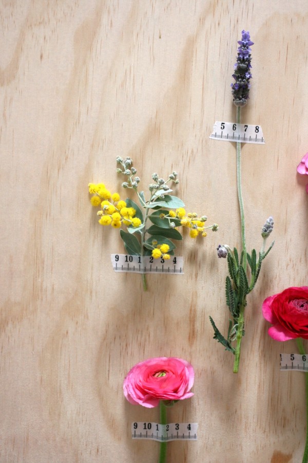 Decorate your walls with sprigs of spring flowers and Typo tape. Photography by Wee Birdy.