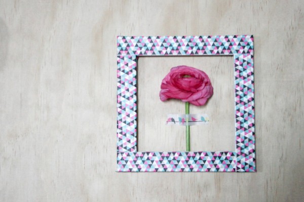 DIY Project: Frame a single bloom on your wall with Typo tape, by WeeBirdy.com