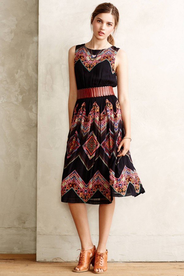 Frock on Friday: Patchworked Chevron Midi Dress from Anthropologie, via WeeBirdy.com. 