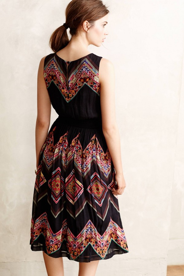 Frock on Friday: Patchworked Chevron Midi Dress from Anthropologie, via WeeBirdy.com. 