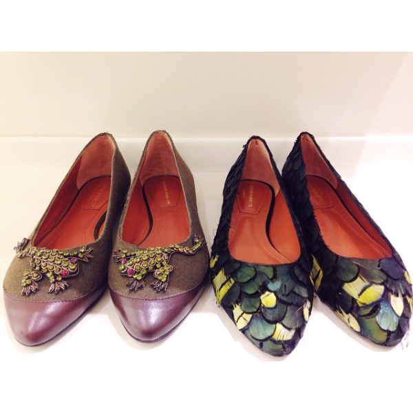 Alberta Ferretti feather ballet flats, via WeeBirdy.com.