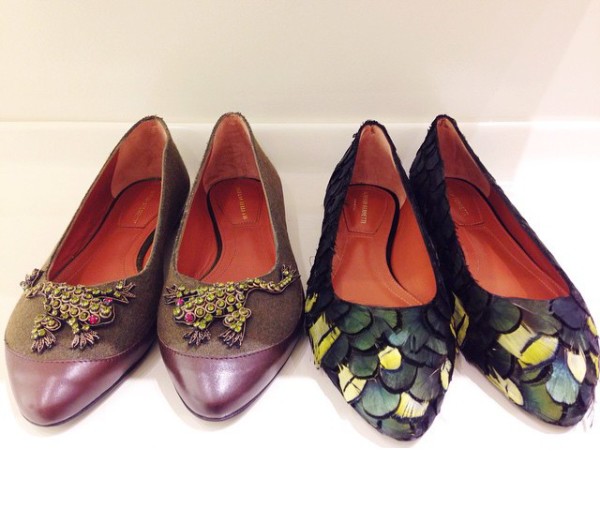 Alberta Ferretti feather ballet flats, via WeeBirdy.com.