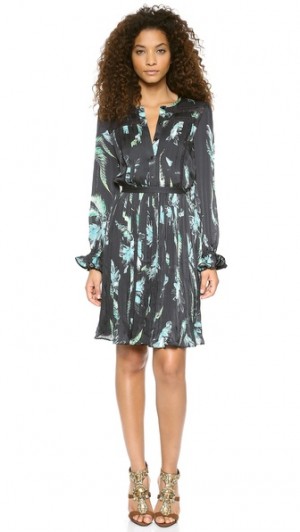 Shop the Bird Trend: Marchesa Voyage long sleeve pleated dress, reduced to US$381.50, from Shopbop.