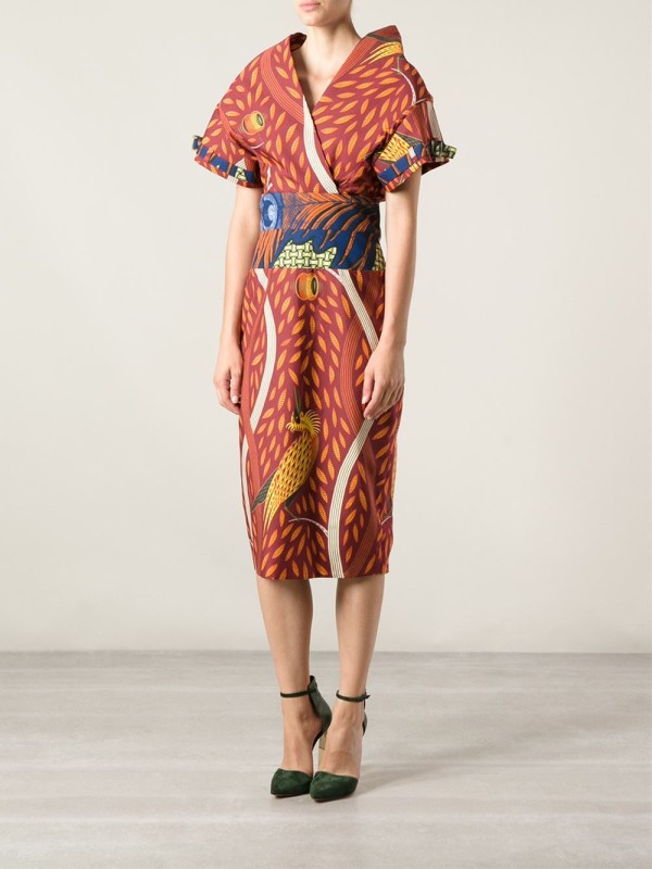 Shop the Bird Trend: Stella Jean kimono style printed dress via WeeBirdy.com.