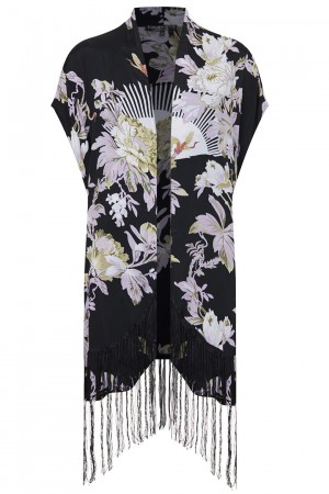 Shop the Bird Trend: PETITE flower bird print jacquard kimono, £55, from Topshop.
