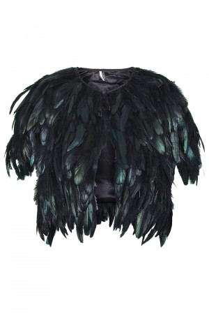 Shop the Bird Trend: Shiny feather cape, £110, from Topshop.