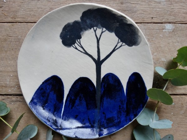 Etsy Design Award Finalist Highlights: ndigo blue mountain stoneware side plate by Mountain Clay via WeeBirdy.com. 