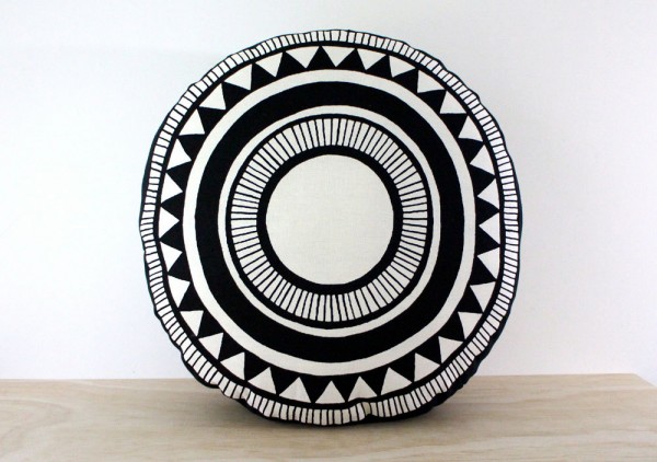 Etsy Design Award Finalist Highlights: Santa Monica round cushion by Bubbles at the head via WeeBirdy.com. 