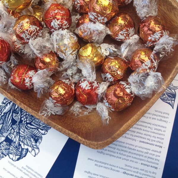 Lindt Lindor Balls at Qantas Domestic Dinner Box Media Lunch via WeeBirdy.com.