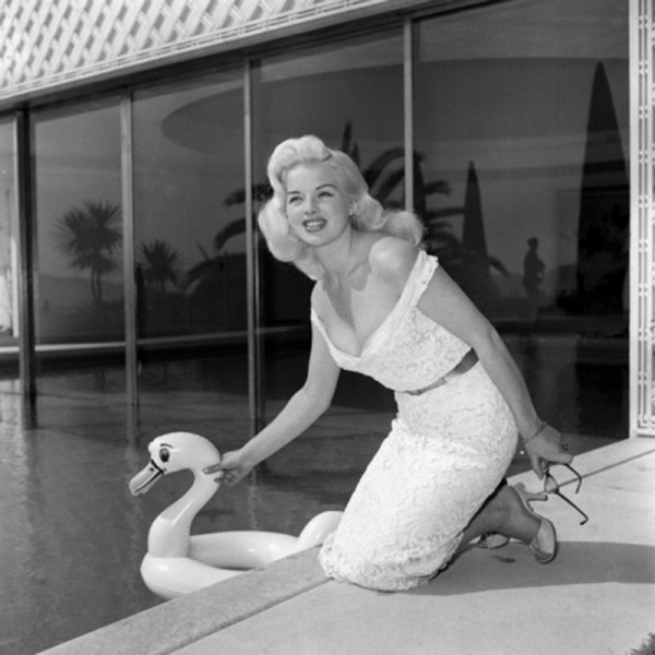 Actress Diana Dors poolside at Cannes Film Festival, via AllPosters.co.uk.