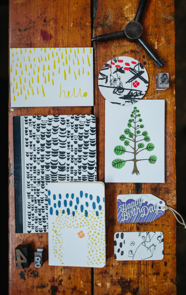 Some of Olive and the Volcano's handmade paper goods. 