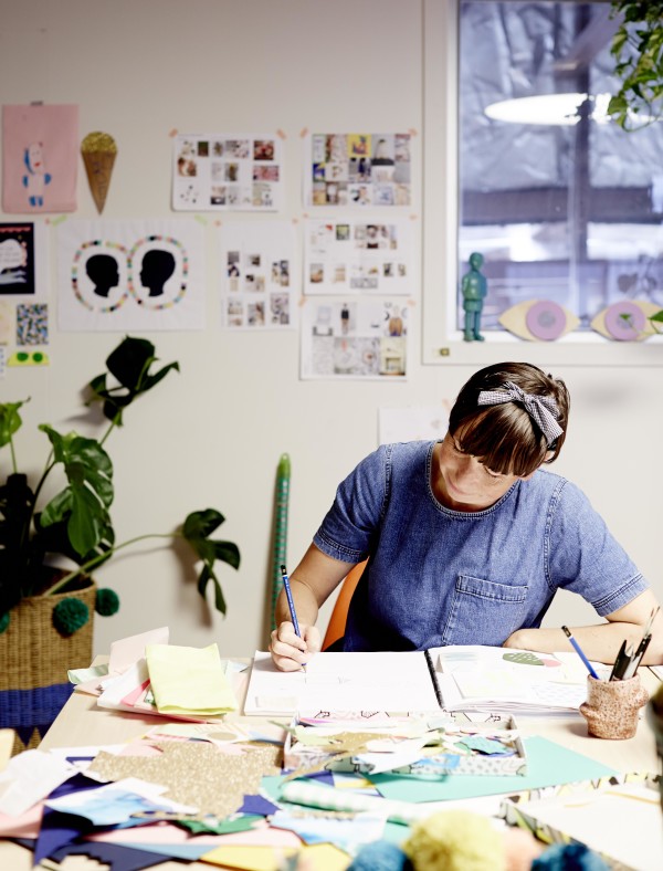 Beci Orpin in her home studio. Photography courtesy of Beci Orpin and Hardie Grant, via WeeBirdy.com.  