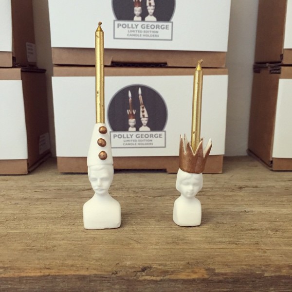 East London store (and old Wee Birdy haunt) Luna and Curious have these brilliant new limited edition Mr and Mrs Jones candleholders by Polly George. 