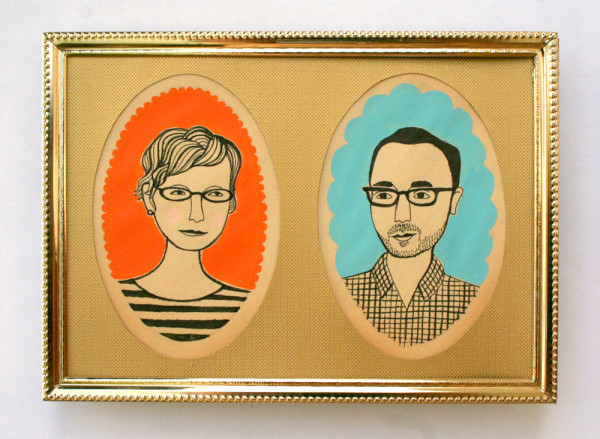 30 Amazing Personalised Presents to Order for Christmas now, via WeeBirdy.com: Custom mid-century style couple portrait, AU$178.57, from Jordan Grace Owens.