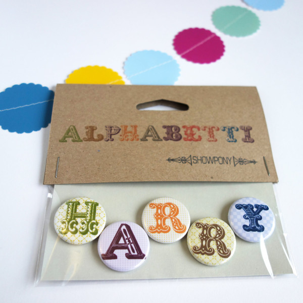 30 Amazing Personalised Presents to Order for Christmas now, via WeeBirdy.com: Alphabet initial pin badge, AU$1.89 from Show Pony.