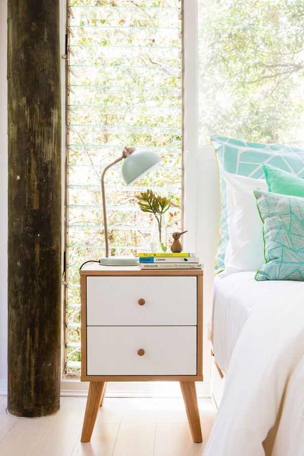 Inspiration: Scandi summer house meets Australian pole house. Wee Birdy throws open the doors of her bedroom makeover, via WeeBirdy.com.